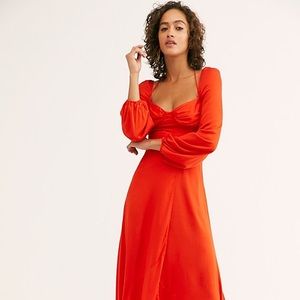 Free People This is Love red midi dress NWT